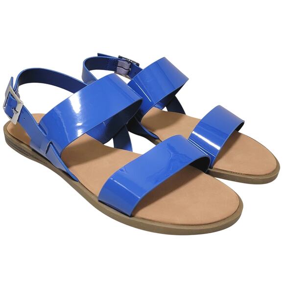 Journee Collection Women Lavine Slingback Sandals Size US 7.5W Navy Blue - Picture 1 of 6